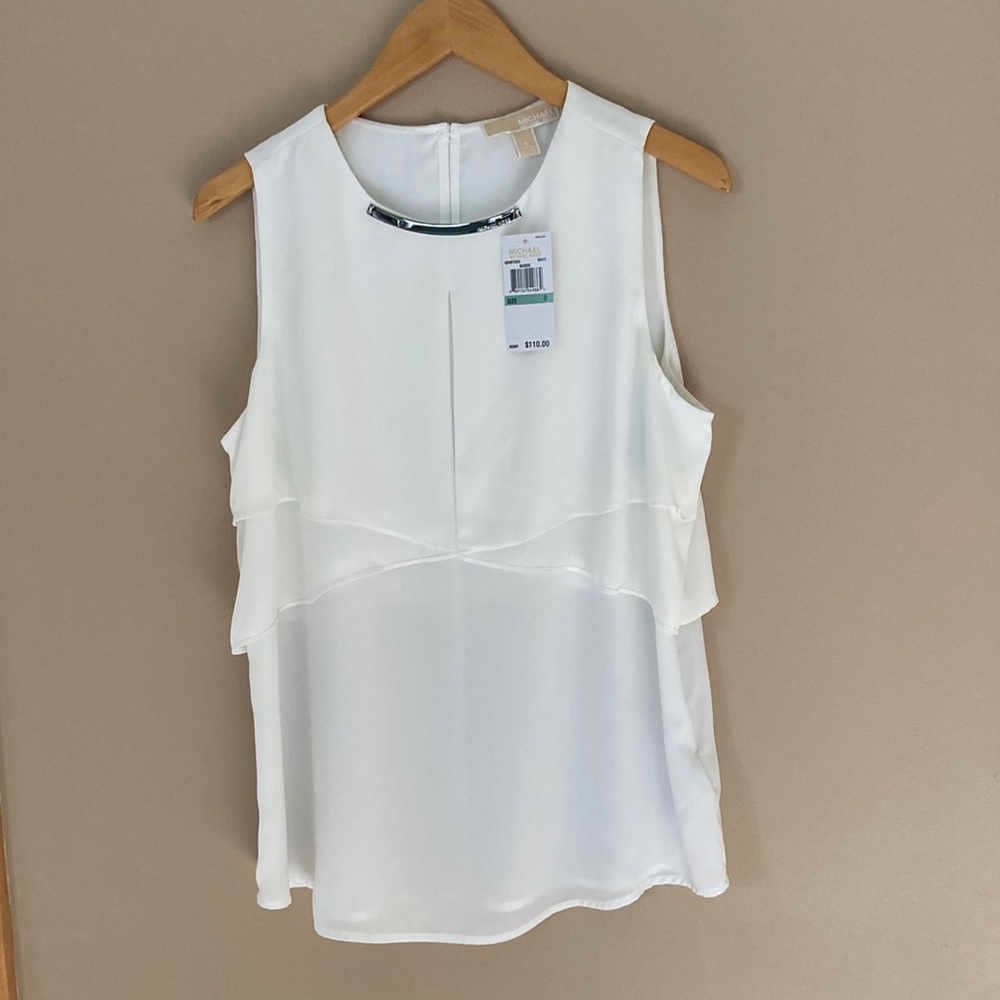 Michael Kors white sleeveless top. NWT